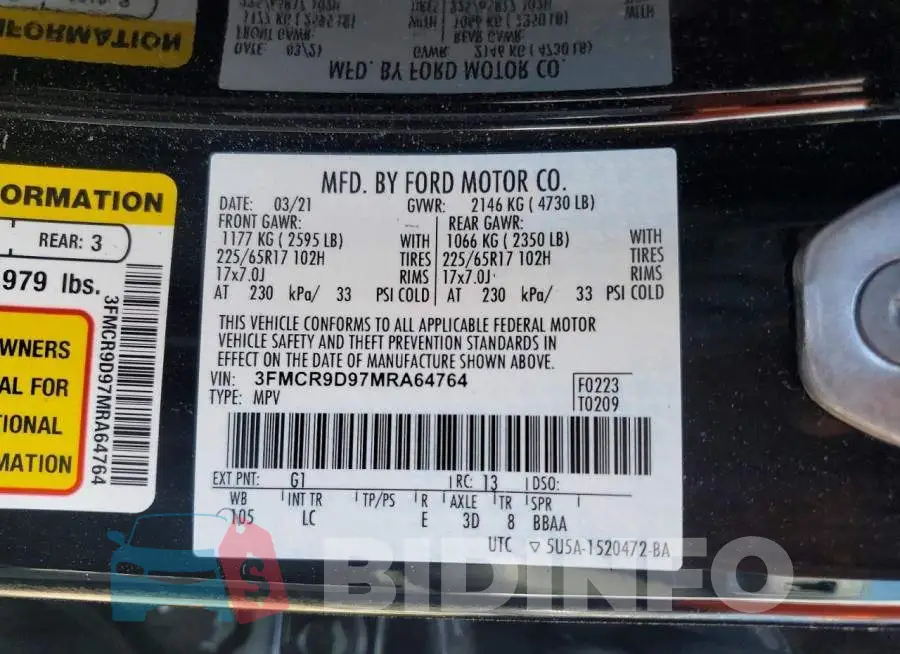 3FMCR9D97MRA64764 Photo# 14