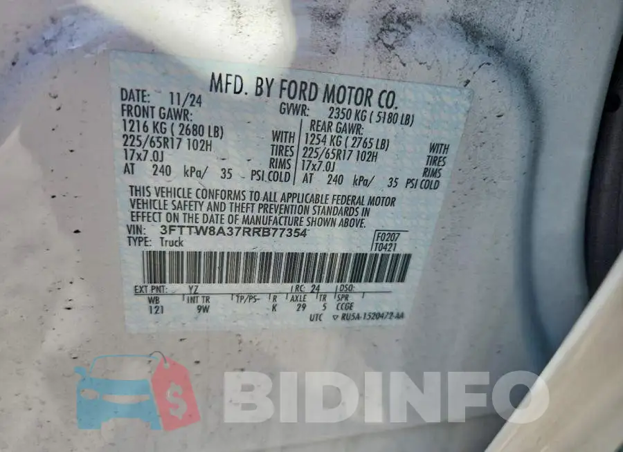 3FTTW8A37RRB77354 Photo# 12