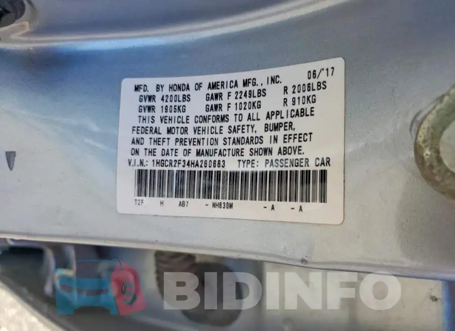 1HGCR2F34HA260683 Photo# 12