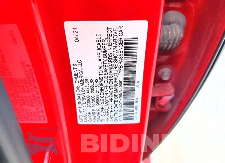 1HGCV1F46MA058081 Photo# 13