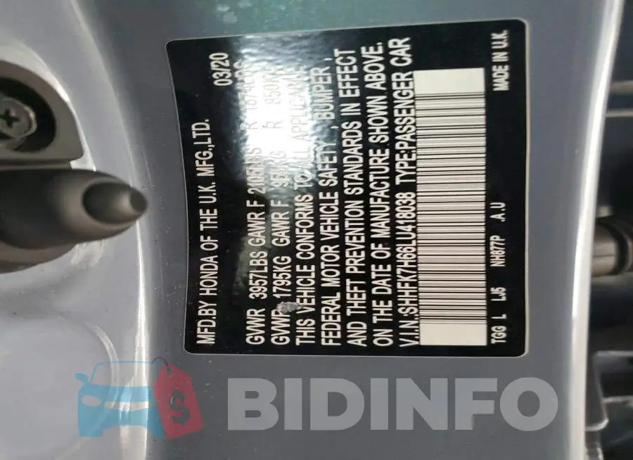 SHHFK7H66LU418038 Photo# 12