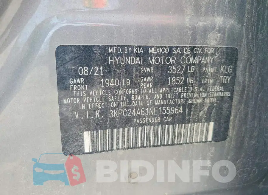 3KPC24A61NE155964 Photo# 12
