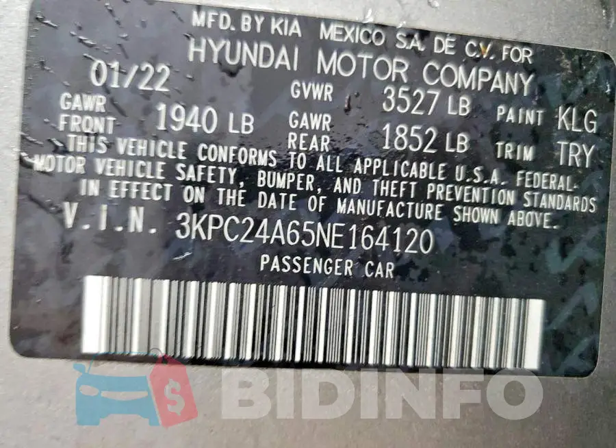 3KPC24A65NE164120 Photo# 13