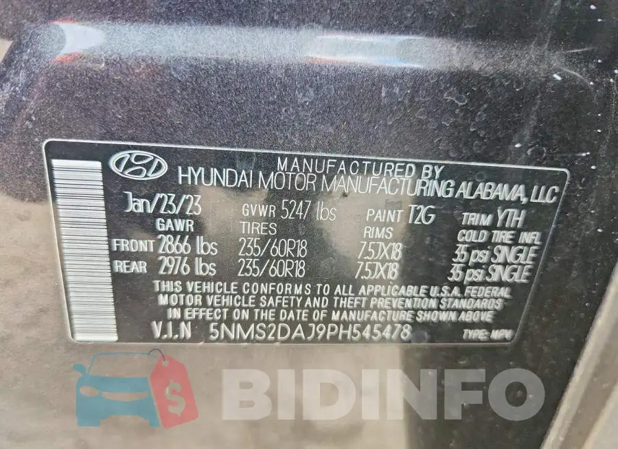 5NMS2DAJ9PH545478 Photo# 13