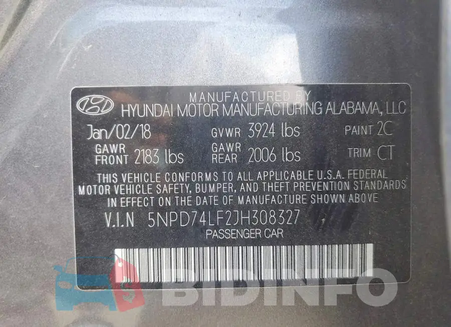 5NPD74LF2JH308327 Photo# 12