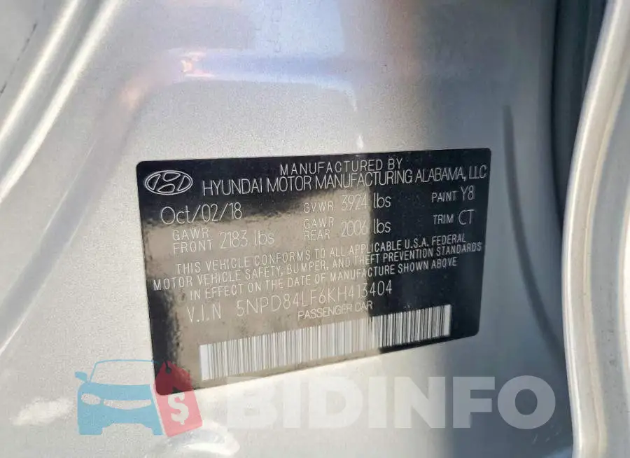 5NPD84LF6KH413404 Photo# 12