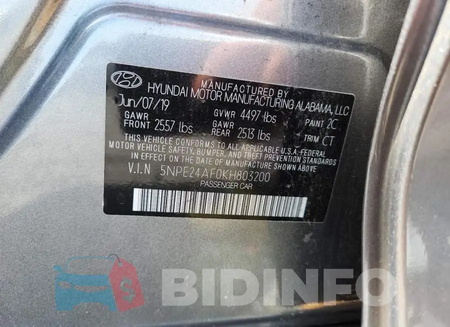 5NPE24AF0KH803200 Photo# 12