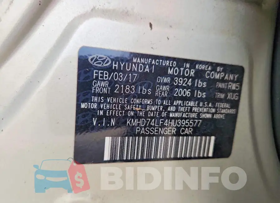 KMHD74LF4HU395577 Photo# 12