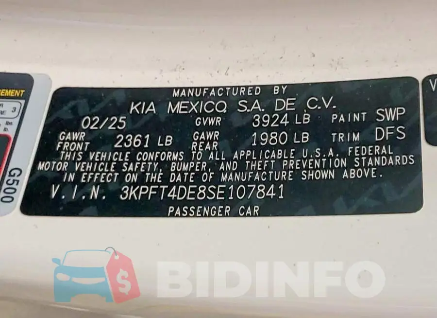 3KPFT4DE8SE107841 Photo# 13