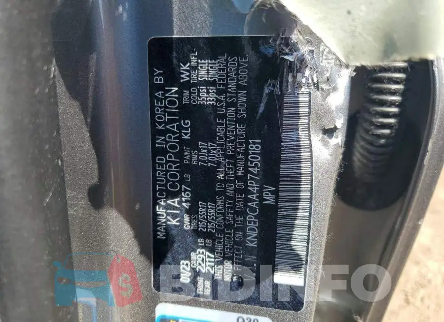 KNDEPCAA4P7450181 Photo# 13