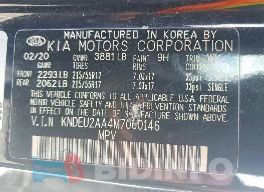 KNDEU2AA4M7060146 Photo# 12