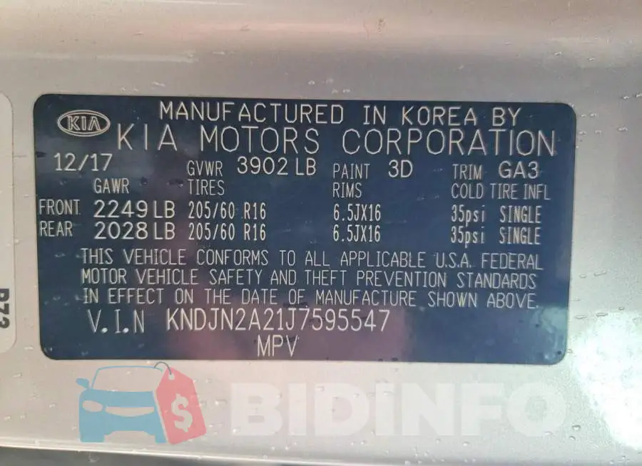 KNDJN2A21J7595547 Photo# 13