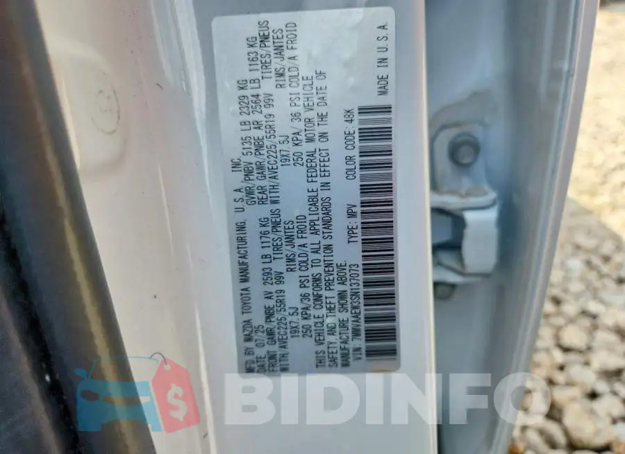 7MMVAAEW3SN137073 Photo# 12