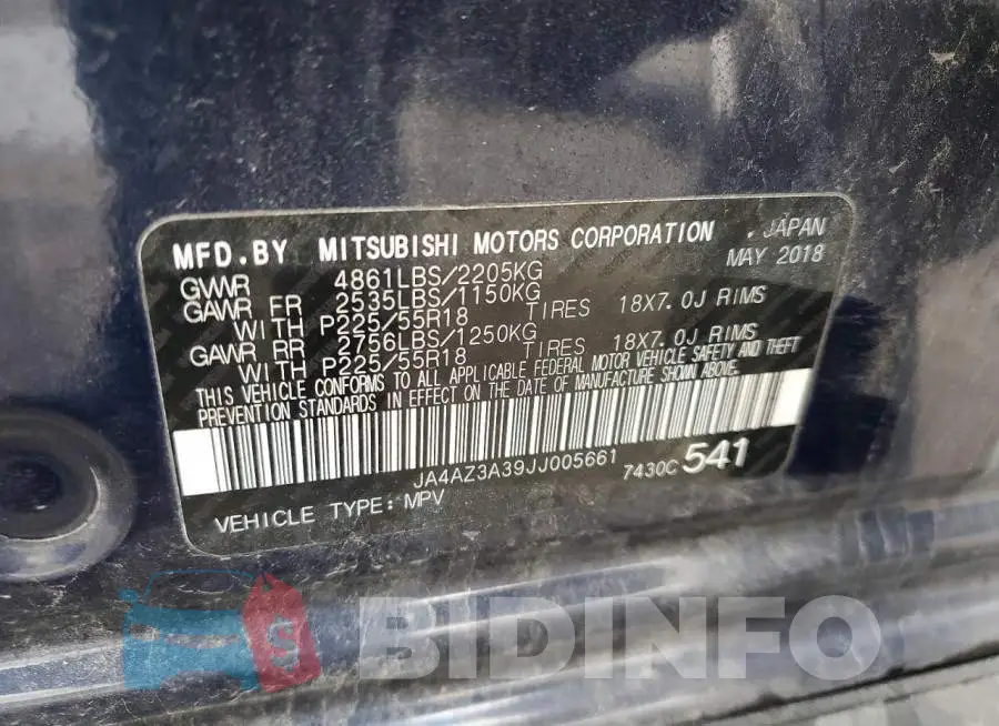 JA4AZ3A39JJ005661 Photo# 14