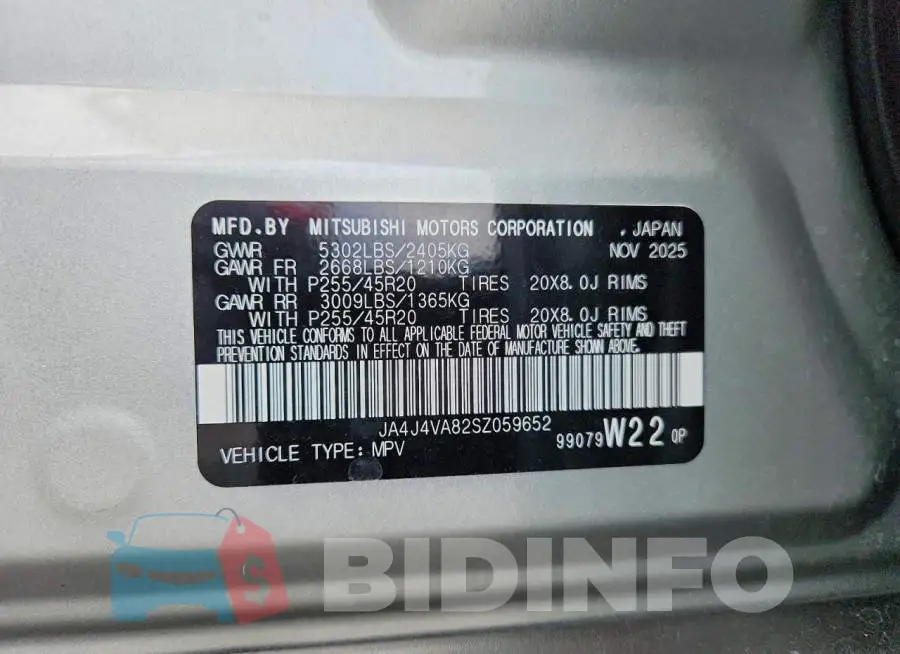 JA4J4VA82SZ059652 Photo# 13