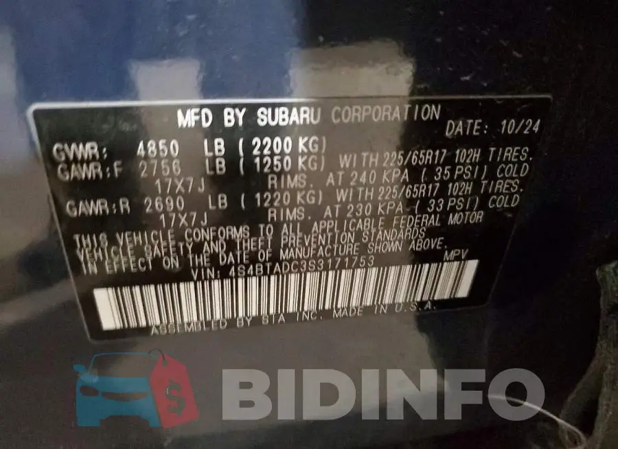 4S4BTADC3S3171753 Photo# 12