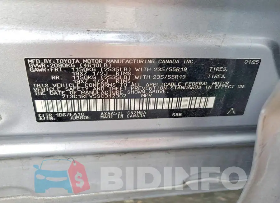 2T3C1RFV5SC312302 Photo# 14