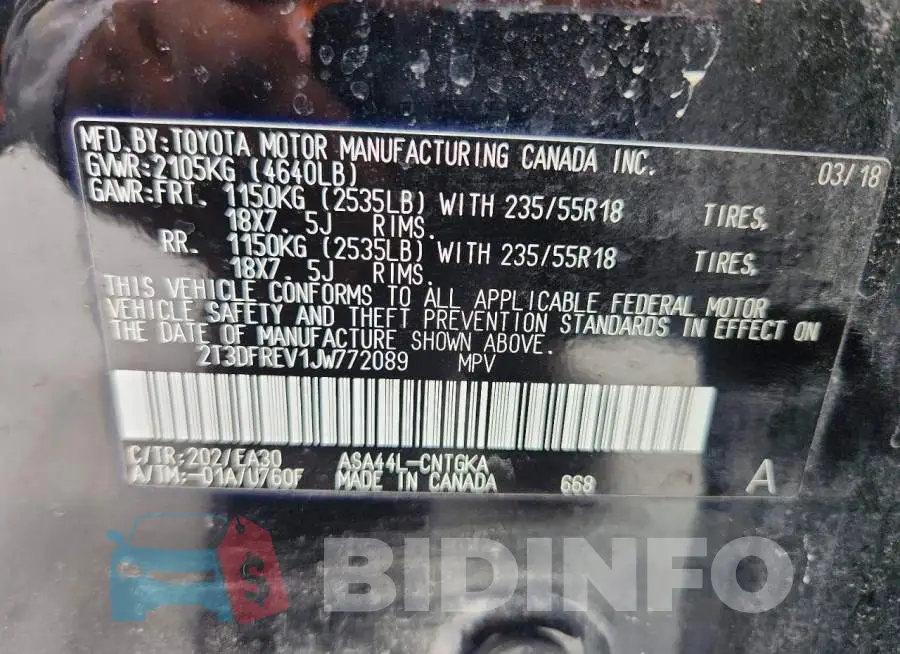2T3DFREV1JW772089 Photo# 13