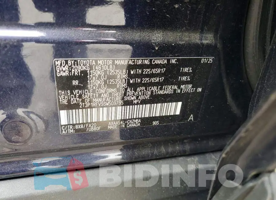 2T3P1RFV9SW509795 Photo# 13