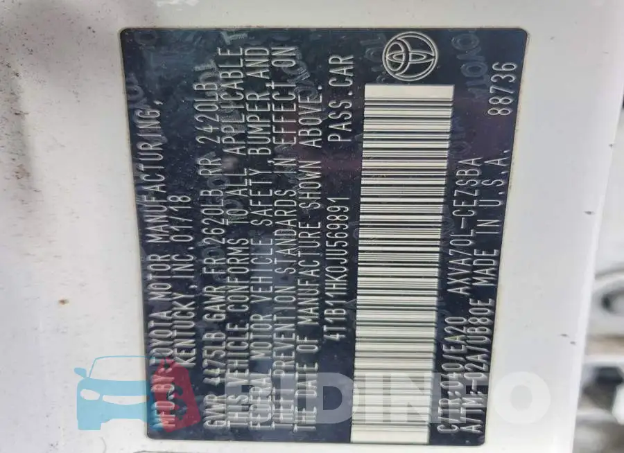4T1B11HK0JU569891 Photo# 12