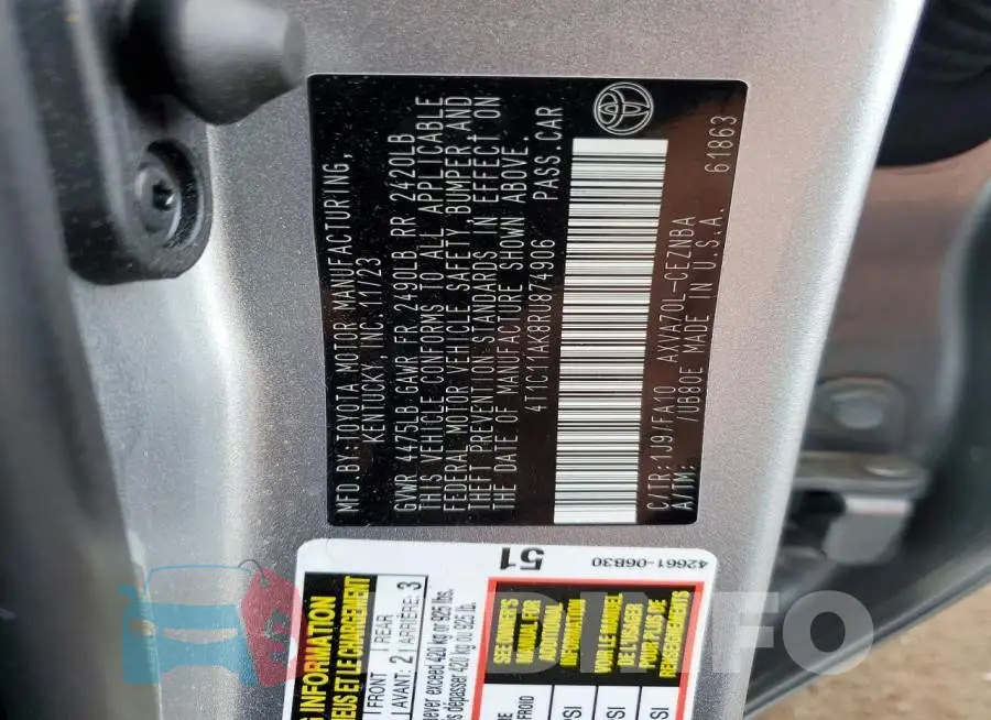 4T1C11AK8RU874906 Photo# 12