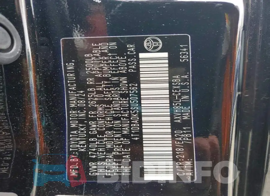 4T1DBADK5SU507562 Photo# 13
