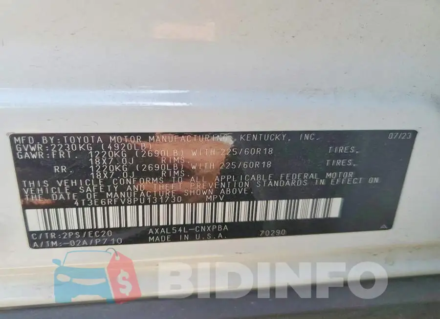 4T3E6RFV8PU131730 Photo# 12