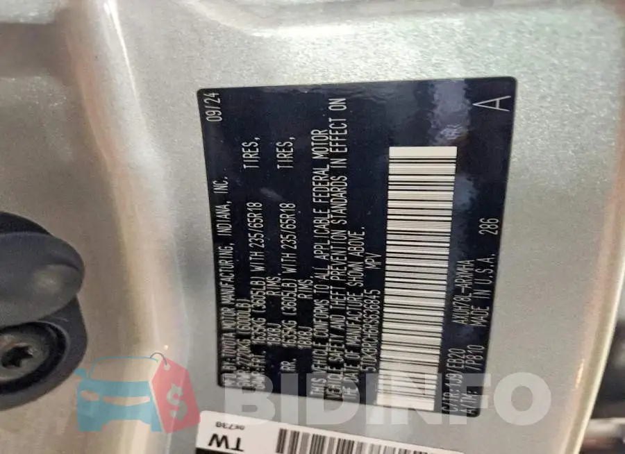 5TDKBRCH6RS636845 Photo# 13