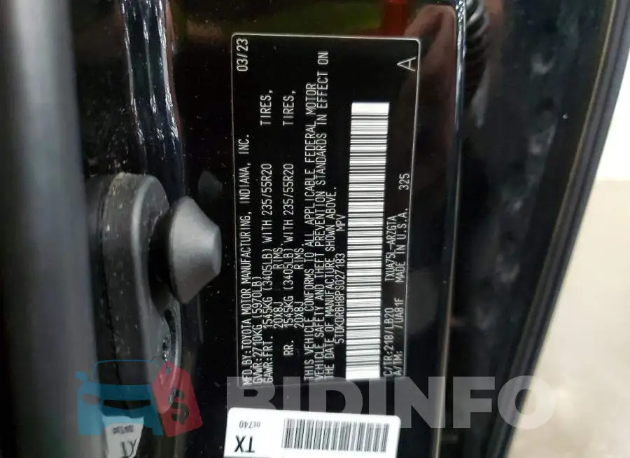 5TDKDRBH8PS027183 Photo# 13