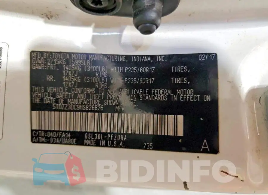 5TDZZ3DC9HS826826 Photo# 13
