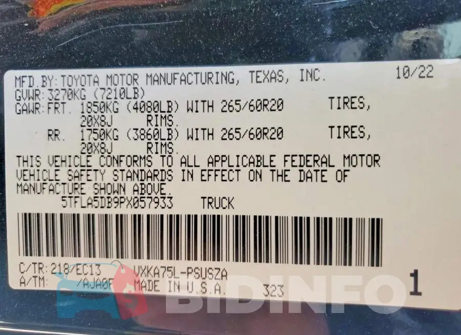 5TFLA5DB9PX057933 Photo# 12