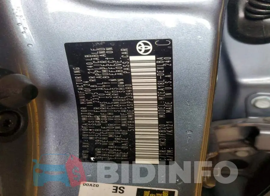 5YFB4MDE1SP239480 Photo# 12