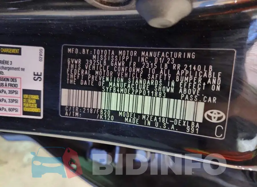 5YFB4MDE2PP011883 Photo# 12