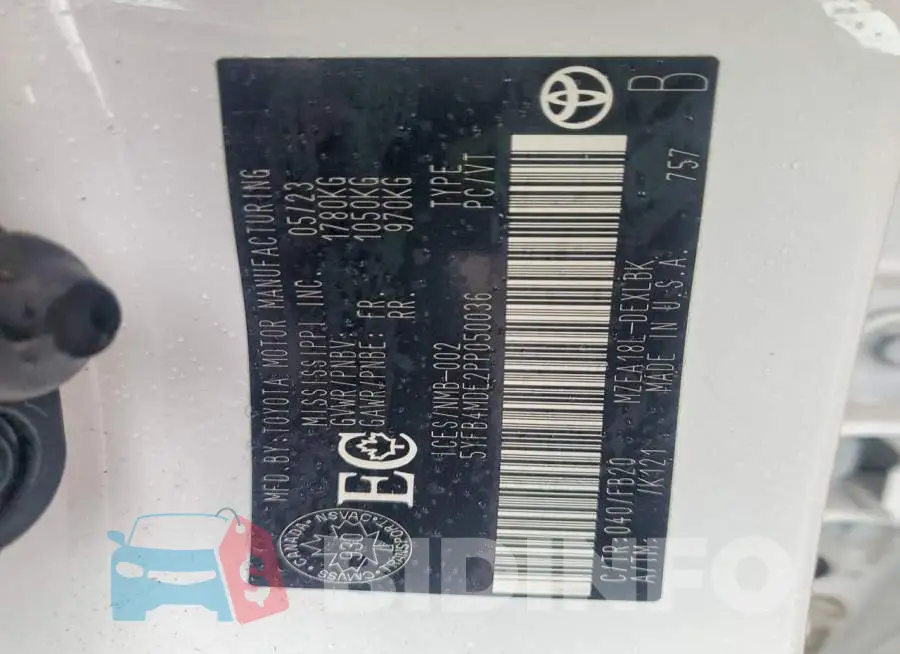 5YFB4MDE2PP050036 Photo# 12
