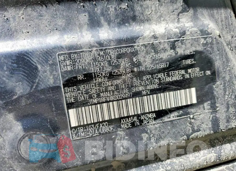 JTMP1RFV4KD029497 Photo# 13