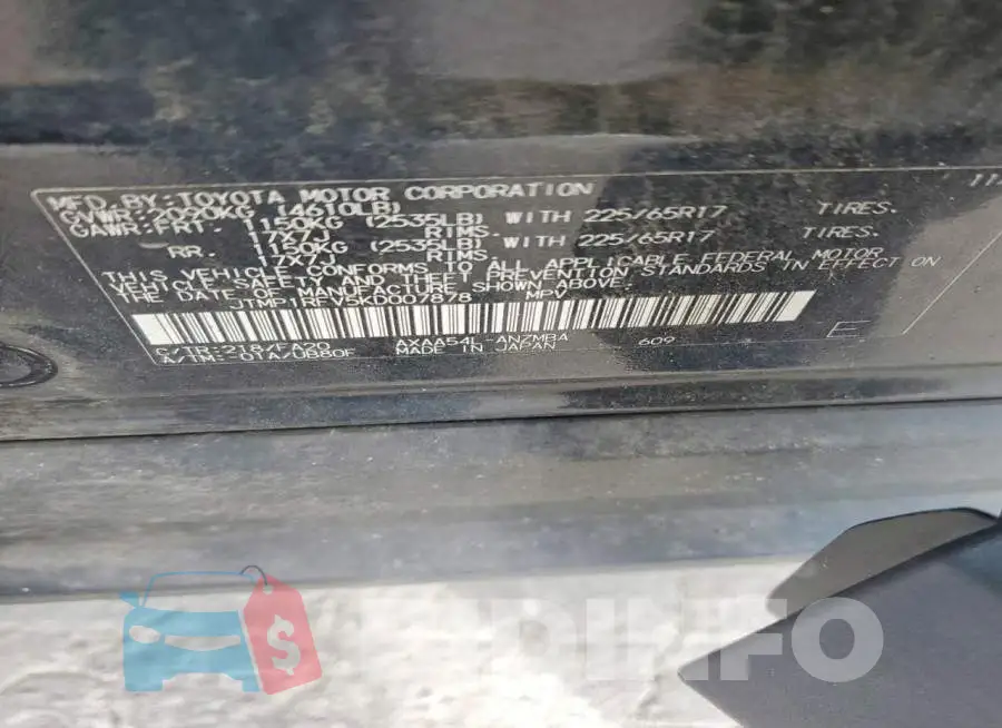JTMP1RFV5KD007878 Photo# 13