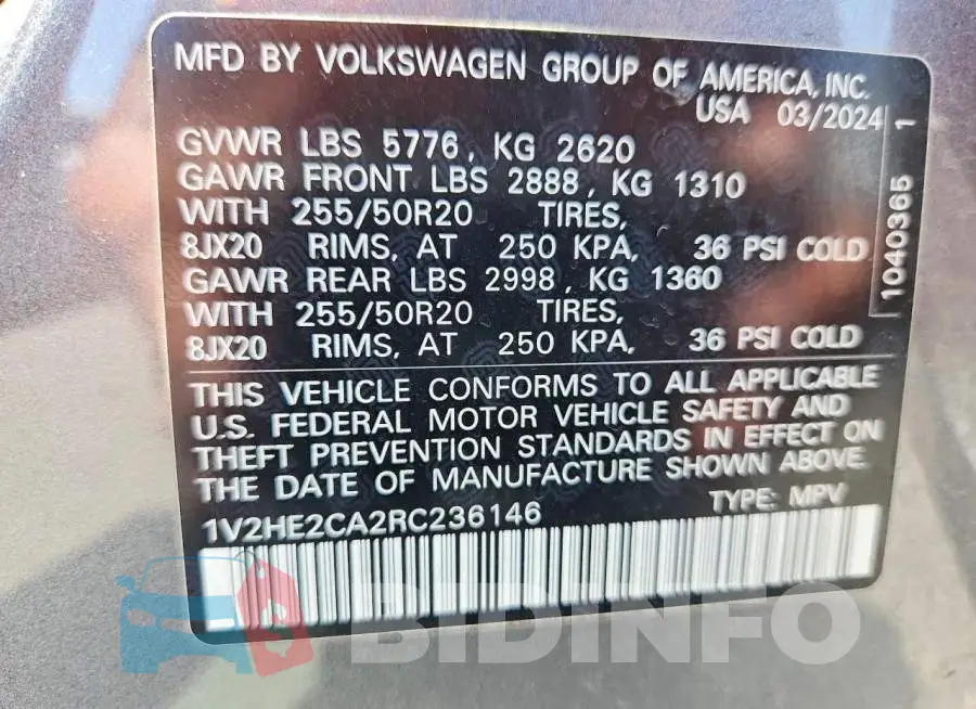 1V2HE2CA2RC236146 Photo# 13