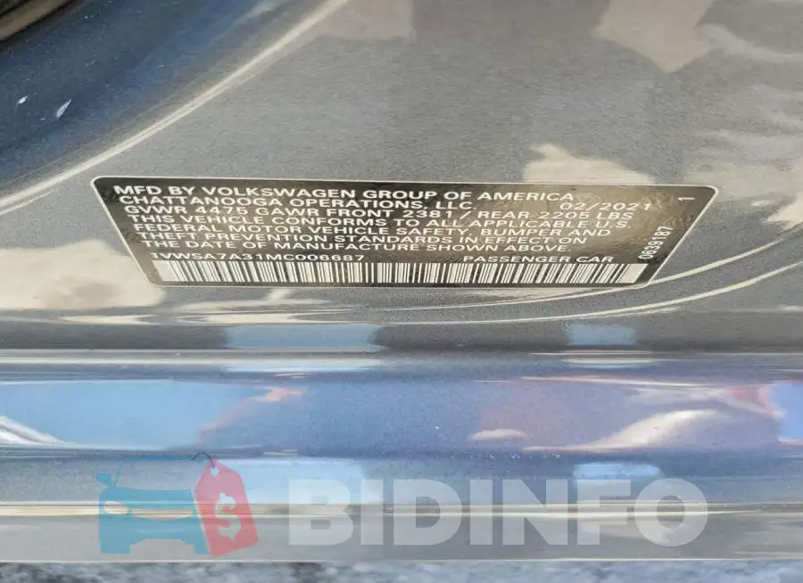 1VWSA7A31MC006687 Photo# 12