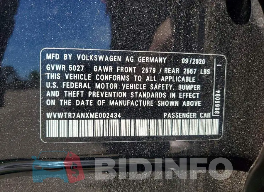 WVWTR7ANXME002434 Photo# 13