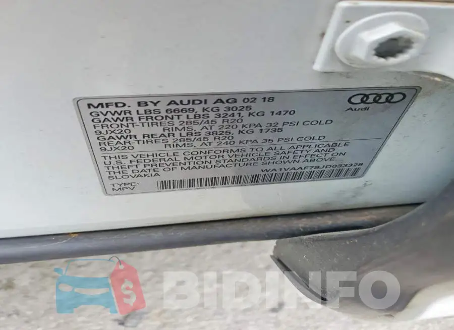 WA1VAAF78JD033328 Photo# 13