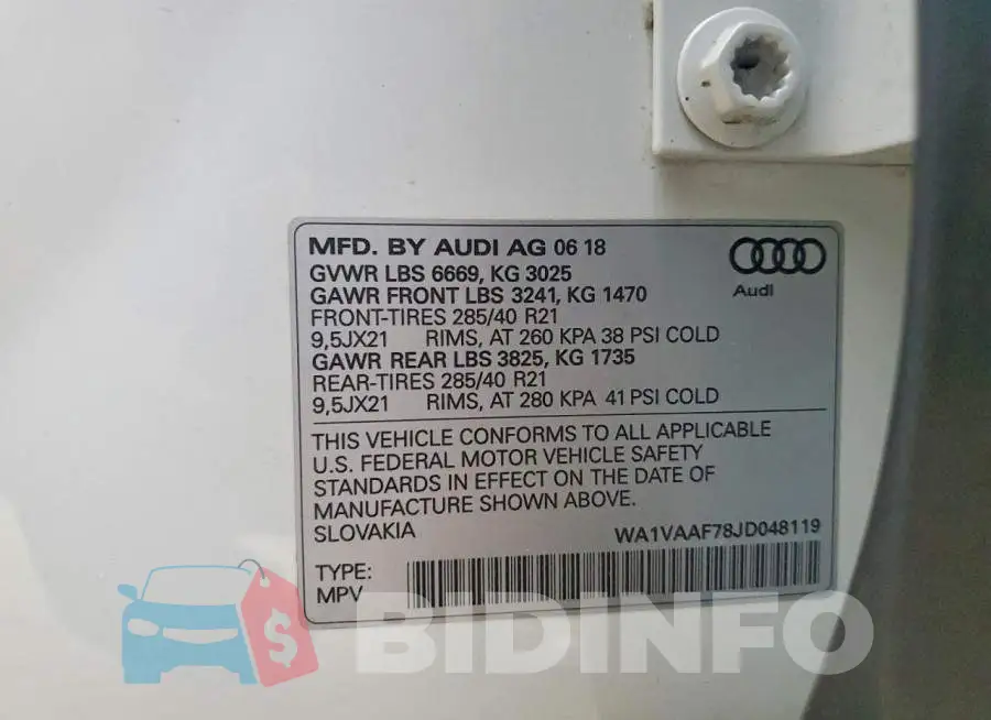 WA1VAAF78JD048119 Photo# 13