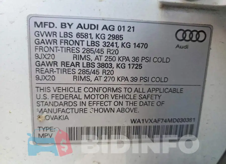 WA1VXAF74MD030381 Photo# 13