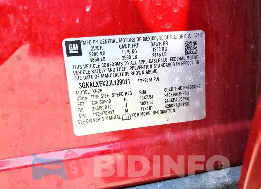 3GKALXEX3JL139011 Photo# 12