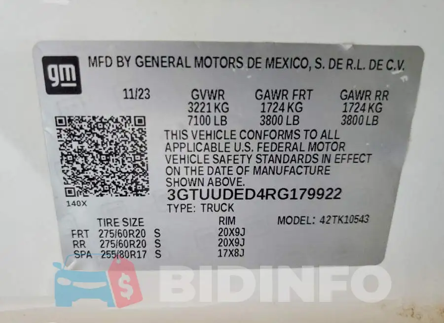 3GTUUDED4RG179922 Photo# 12