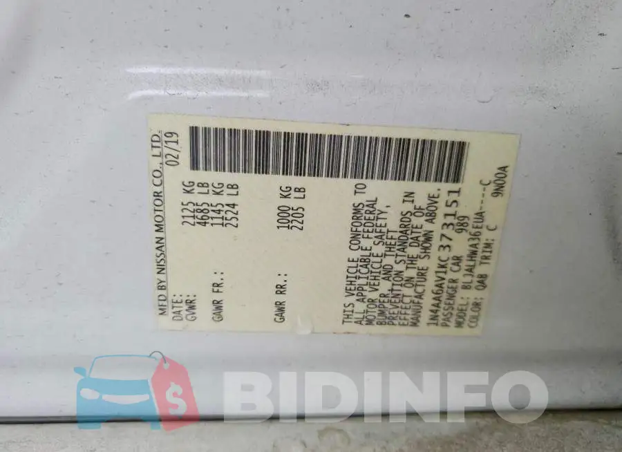 1N4AA6AV1KC373151 Photo# 12