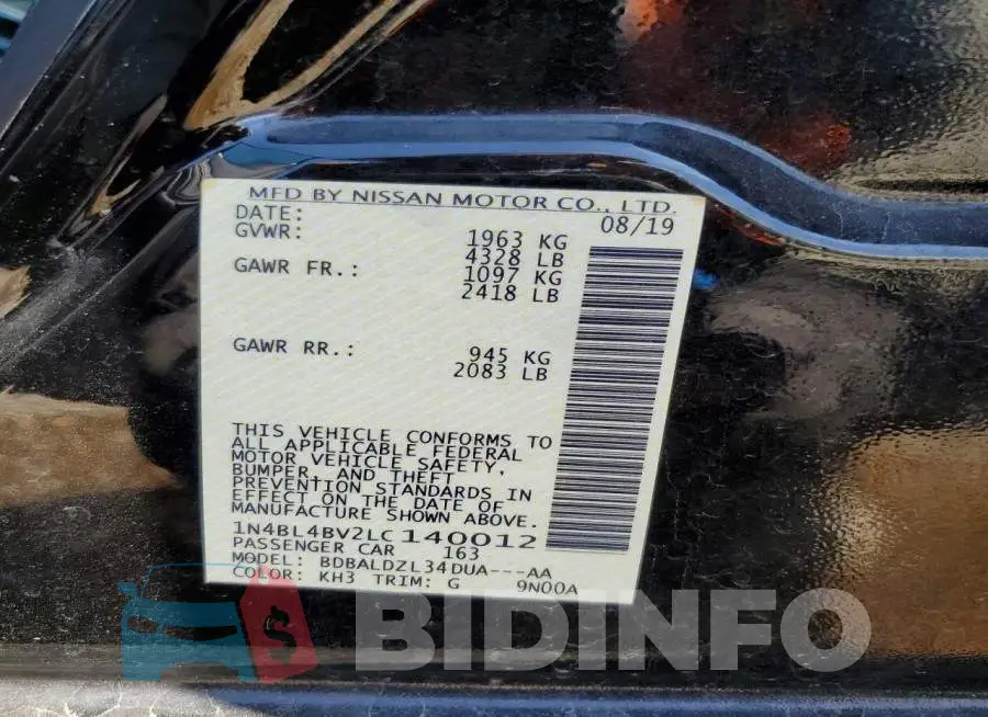 1N4BL4BV2LC140012 Photo# 12