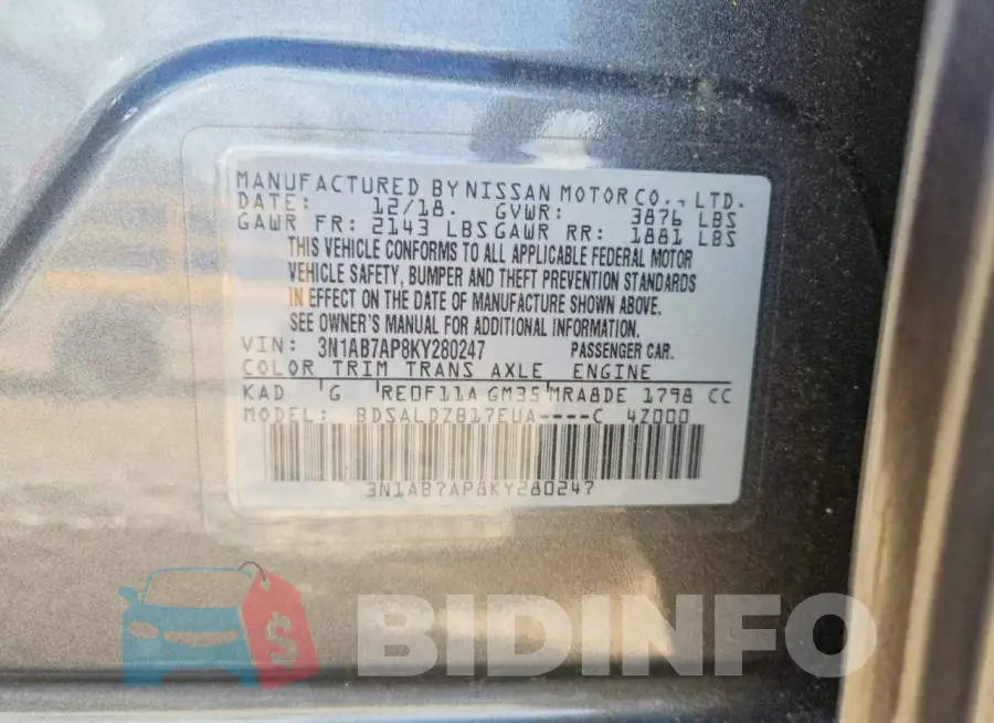 3N1AB7AP8KY280247 Photo# 12