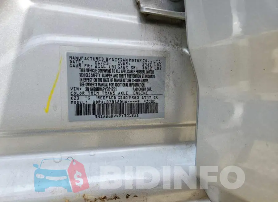 3N1AB8BV4PY301251 Photo# 12