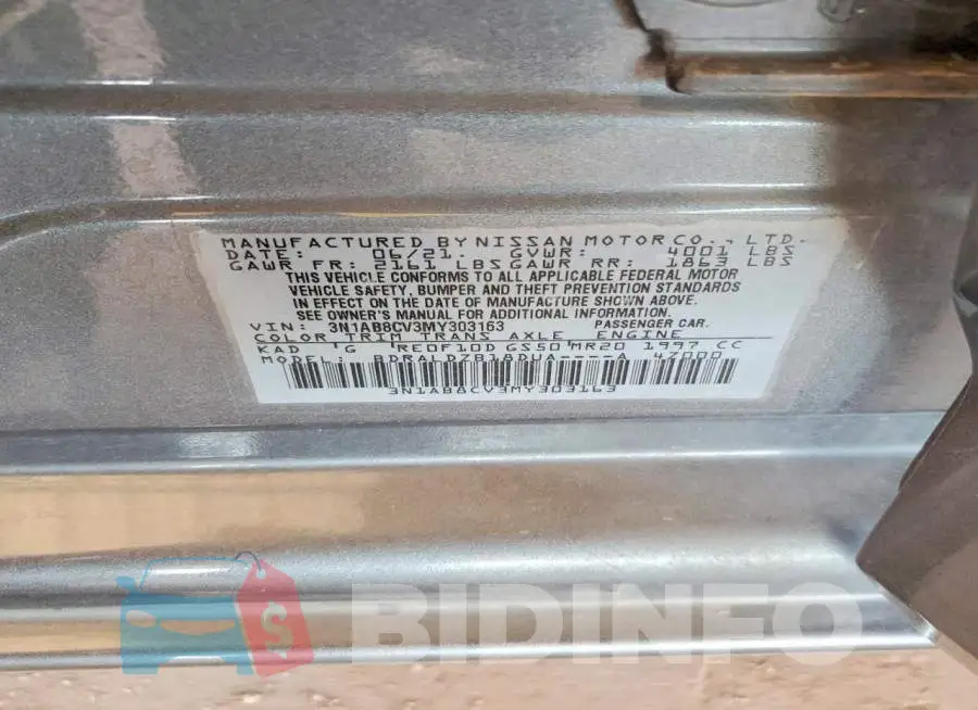 3N1AB8CV3MY303163 Photo# 13