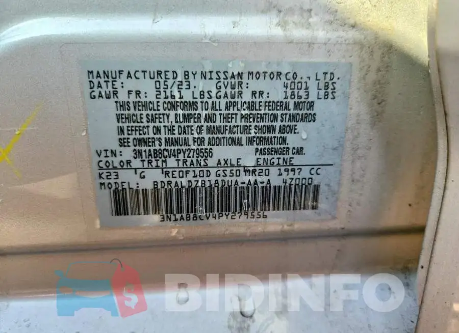 3N1AB8CV4PY279556 Photo# 12